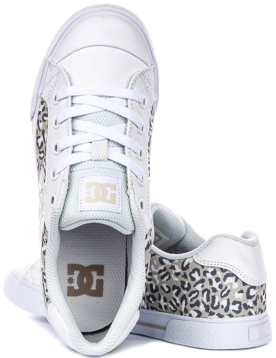 Dc Shoes Chelsea In White Leopard For Women