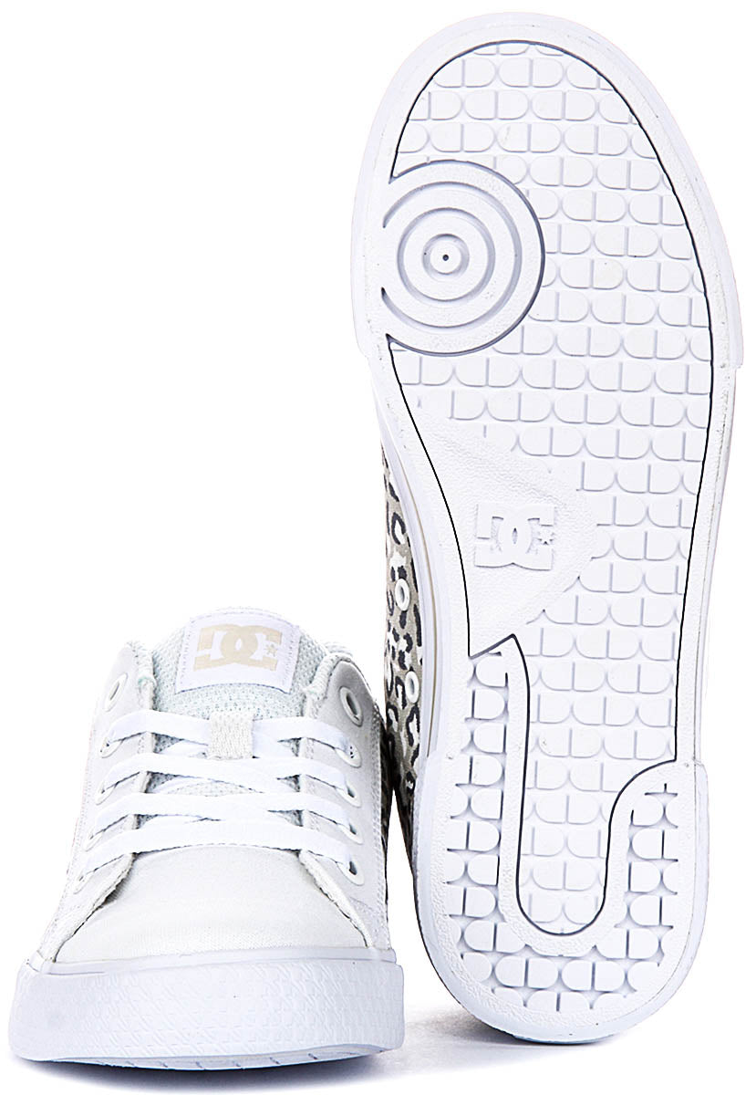 Dc Shoes Chelsea In White Leopard For Women