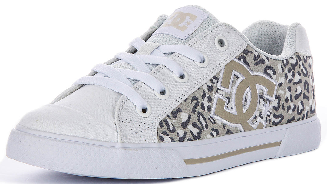Dc Shoes Chelsea In White Leopard For Women