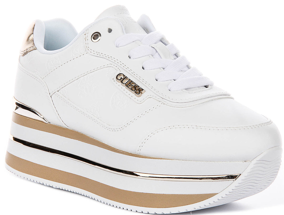 Guess Hansini Platform Sneakers In White For Women