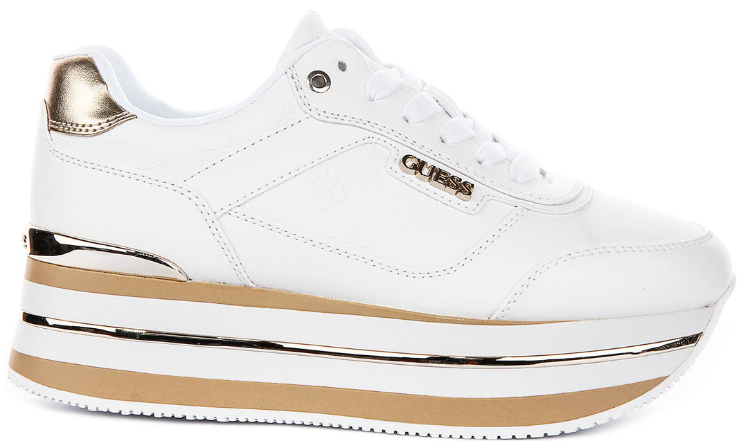 Guess Hansini Platform Sneakers In White For Women
