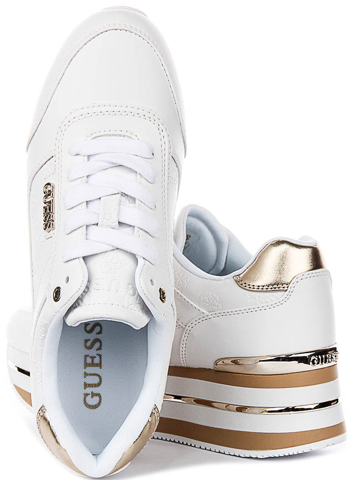 Guess Hansini Platform Sneakers In White For Women