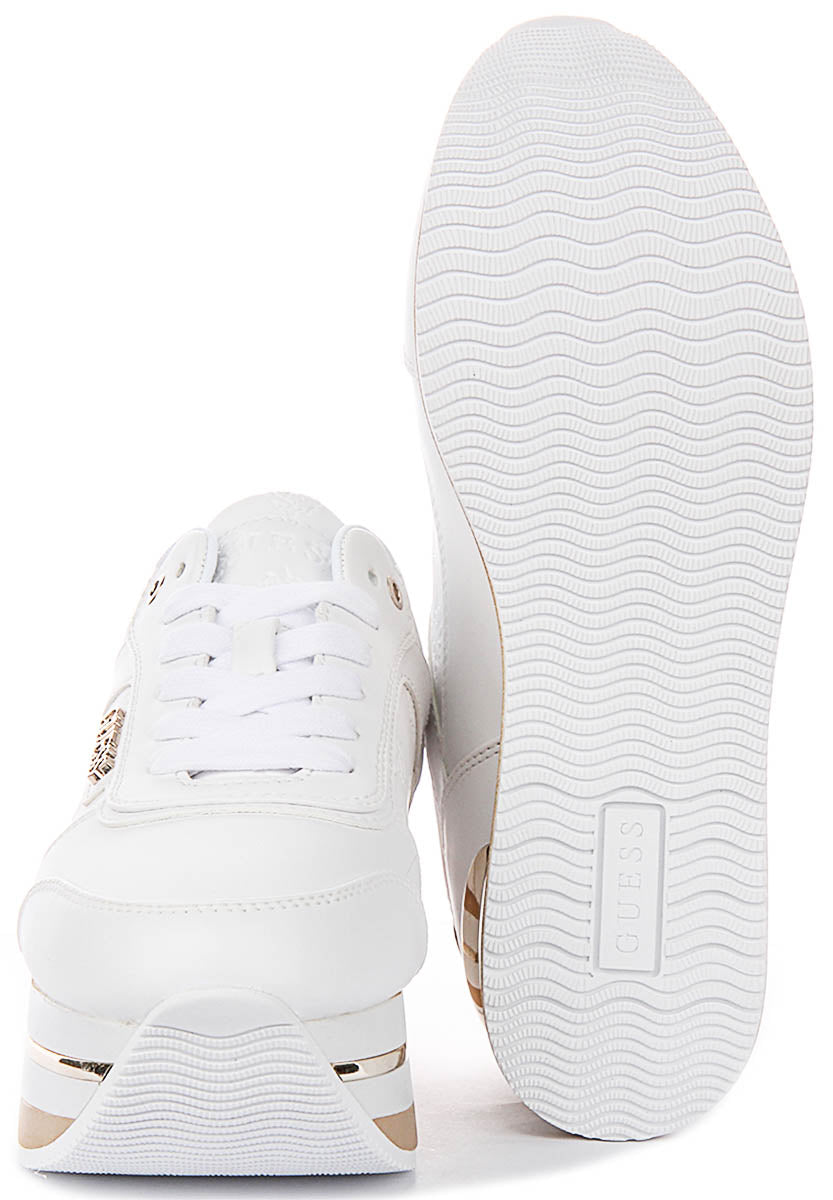 Guess Hansini Platform Sneakers In White For Women