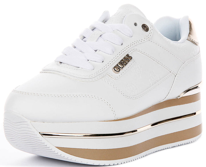 Guess Hansini Platform Sneakers In White For Women