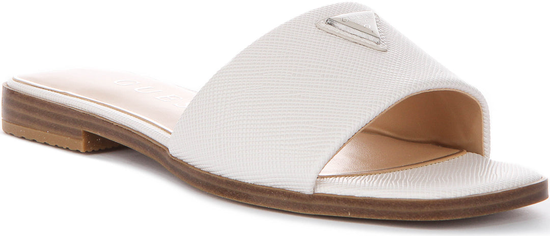 Guess Ramlan Logo Sandals In White For Women