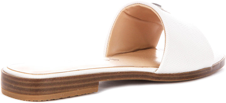 Guess Ramlan Logo Sandals In White For Women
