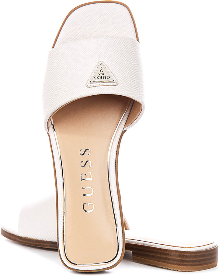 Guess Ramlan Logo Sandals In White For Women