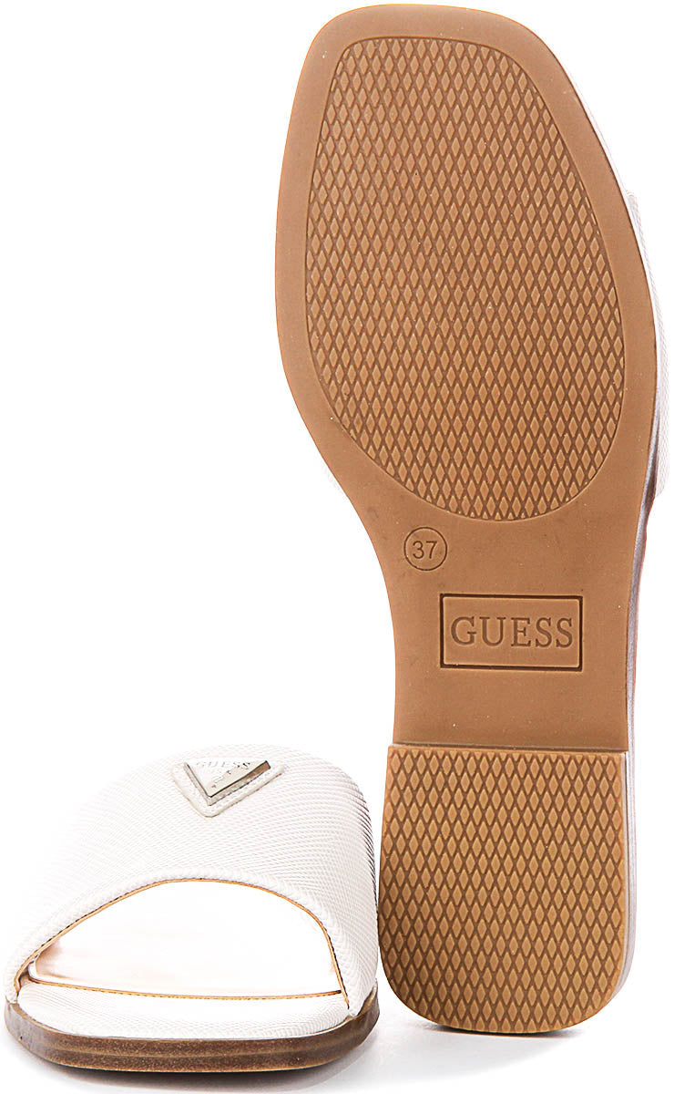 Guess Ramlan Logo Sandals In White For Women
