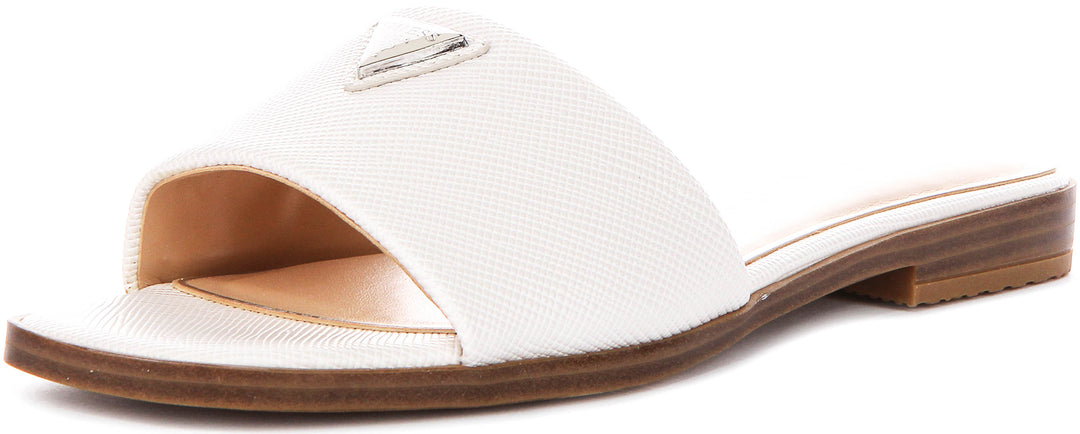Guess Ramlan Logo Sandals In White For Women