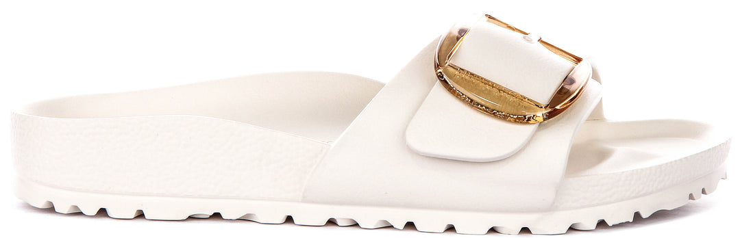 Birkenstock Madrid Big Buckle Eva In White For Women | Narrow Fit