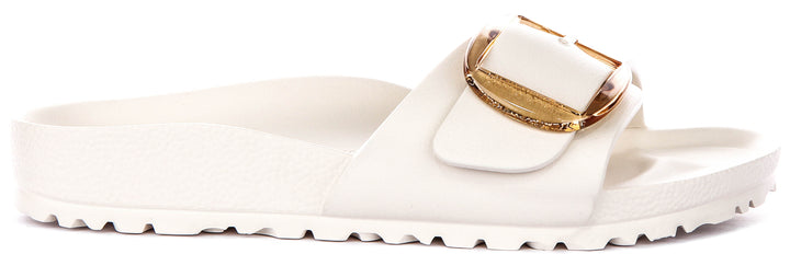 Birkenstock Madrid Big Buckle Eva In White For Women | Narrow Fit