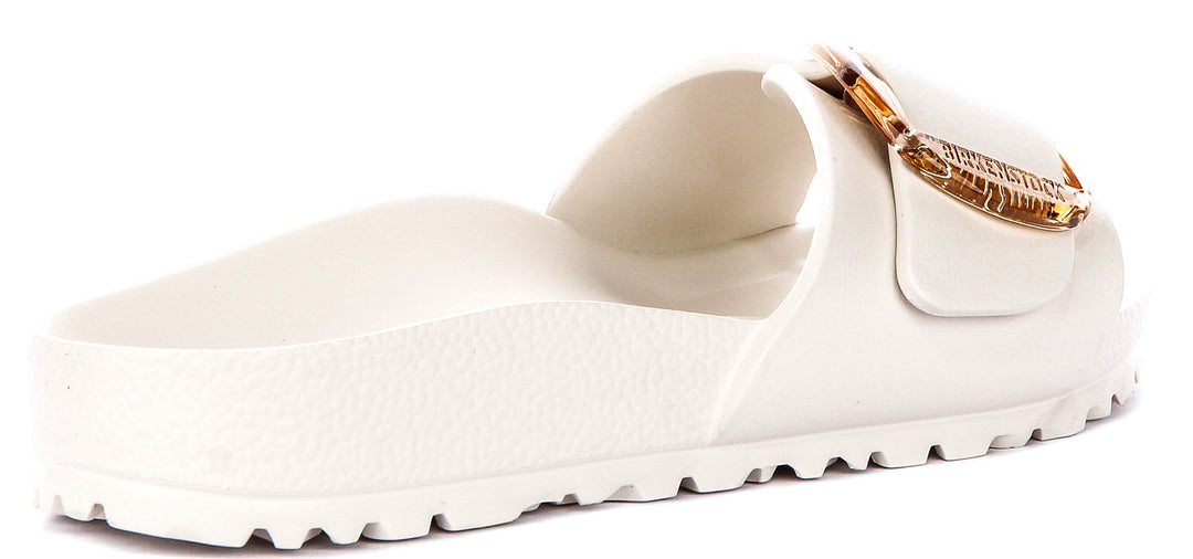 Birkenstock Madrid Big Buckle Eva In White For Women | Narrow Fit