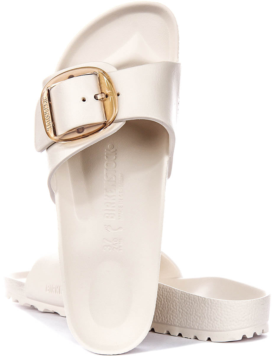 Birkenstock Madrid Big Buckle Eva In White For Women | Narrow Fit