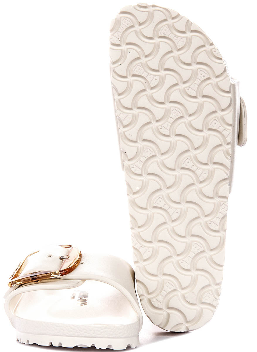 Birkenstock Madrid Big Buckle Eva In White For Women | Narrow Fit