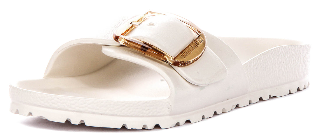 Birkenstock Madrid Big Buckle Eva In White For Women | Narrow Fit