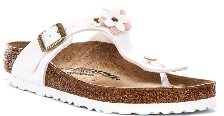 Birkenstock Gizeh Kids In White For Juniors | Regular Fit