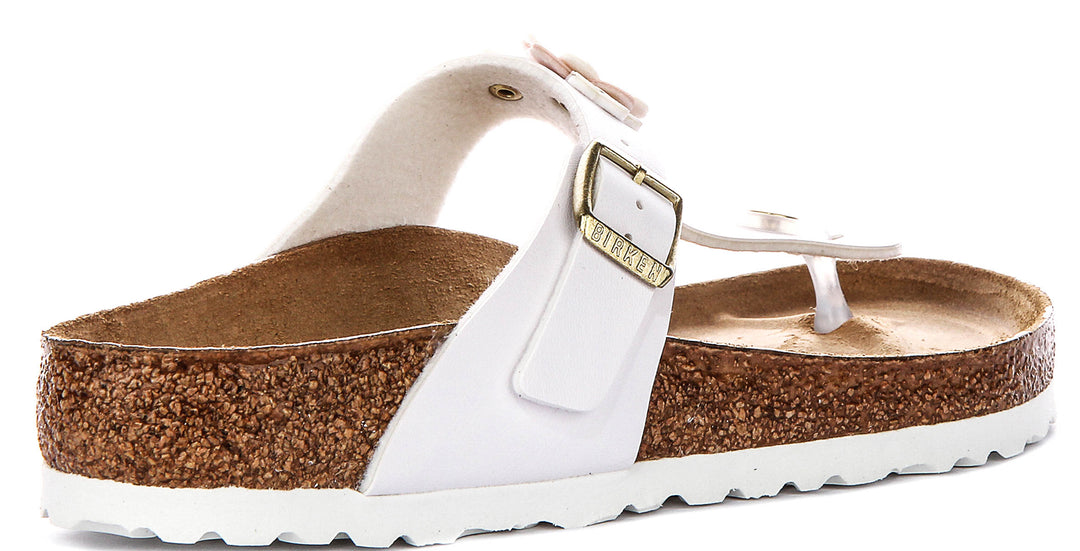 Birkenstock Gizeh Kids In White For Juniors | Regular Fit