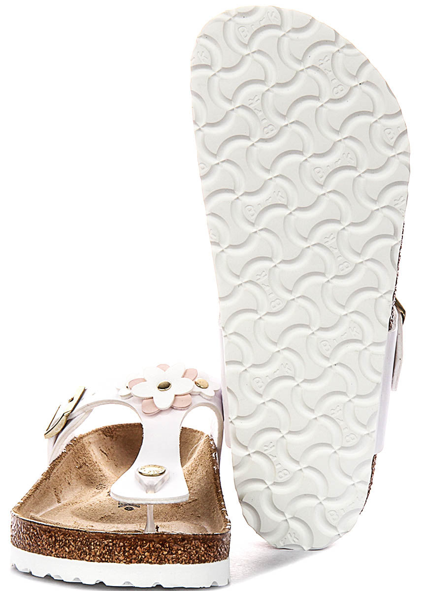 Birkenstock Gizeh Kids In White For Juniors | Regular Fit
