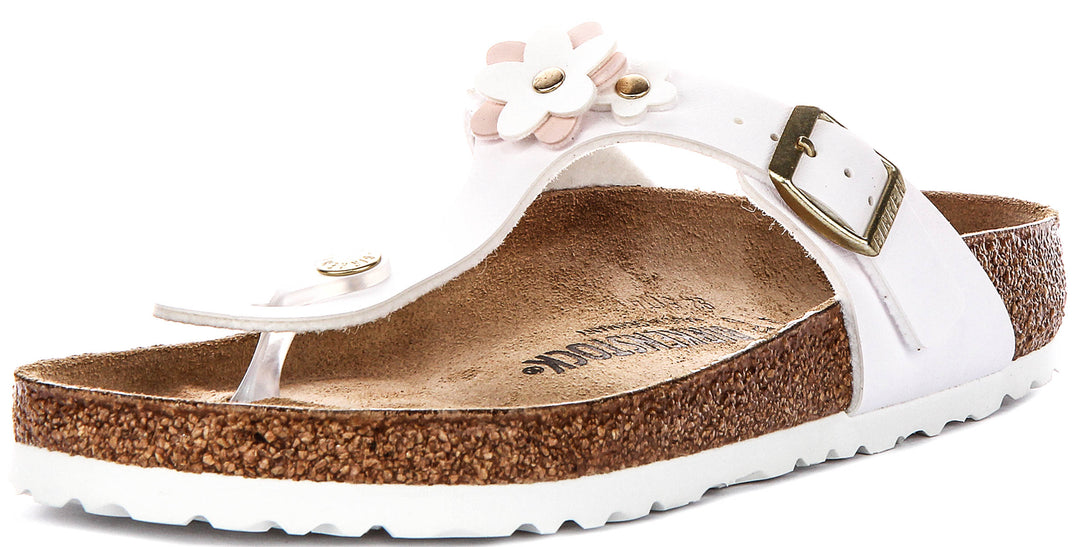 Birkenstock Gizeh Kids In White For Juniors | Regular Fit