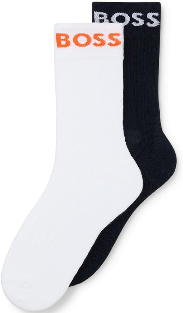 Boss 2 Pair RS Sport Sock In White and Black