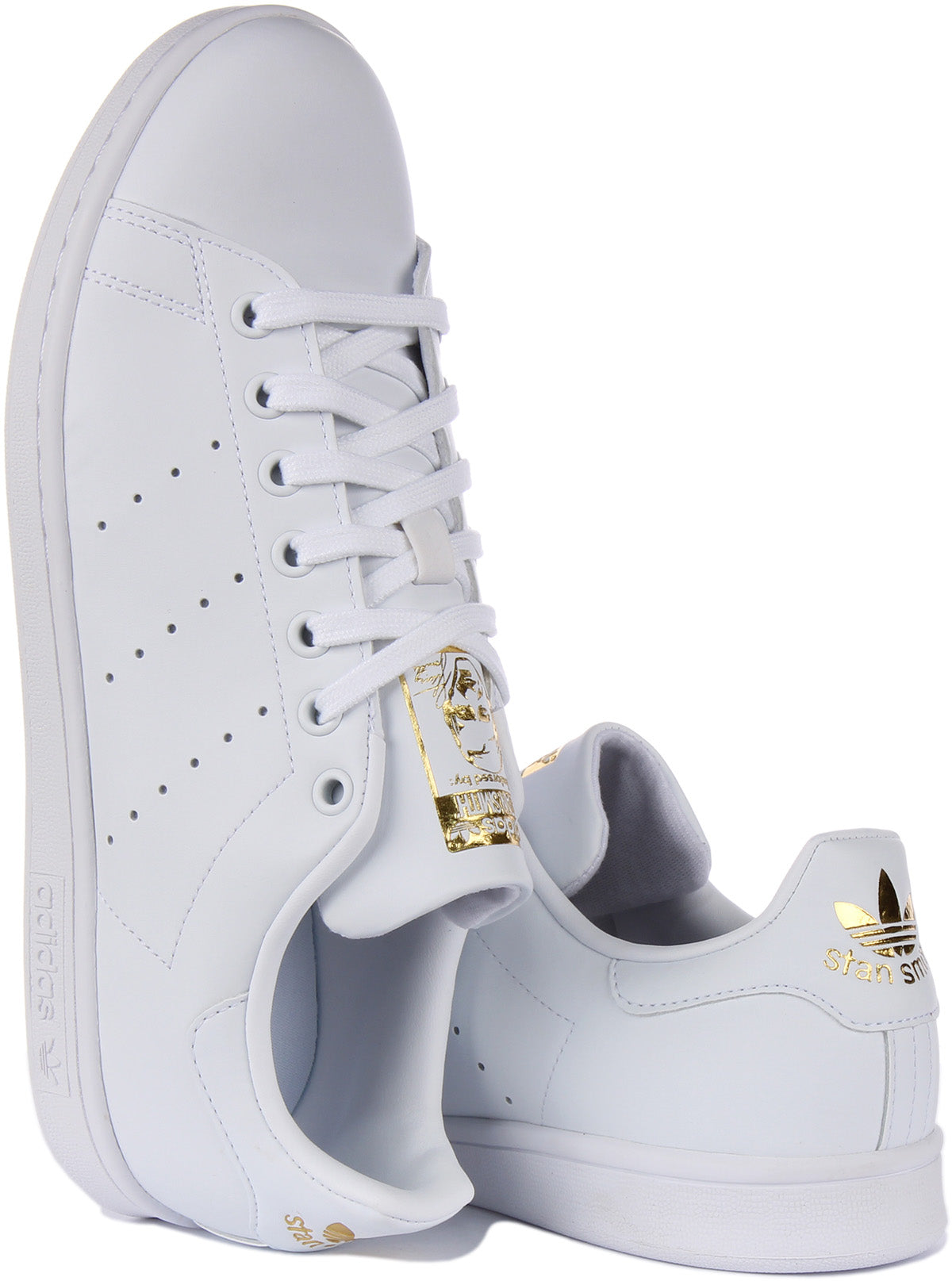 Adidas originals tfl stan smith in white and gold best sale