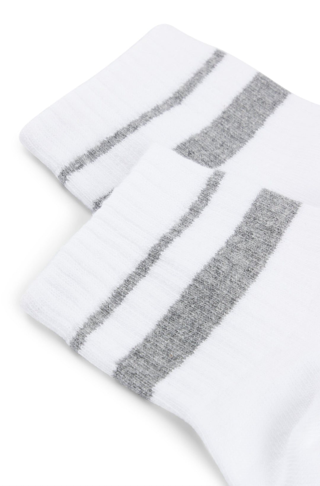 Boss 2 Pair Shoe Rib Strip In White Grey Socks
