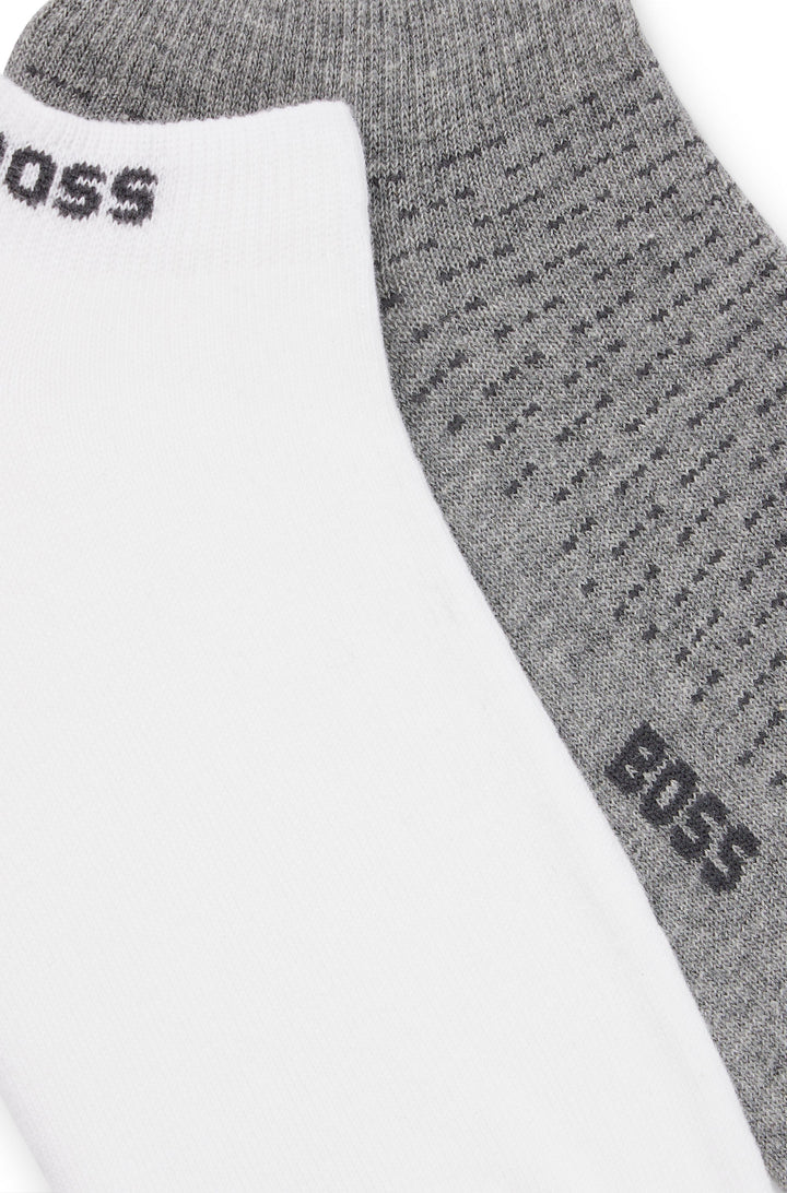 Boss 2 Pair Minipatt In White &amp; Grey socks