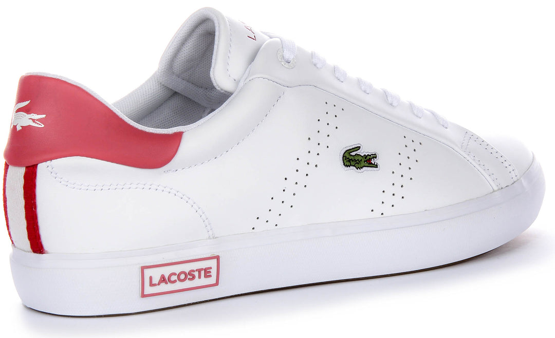 Lacoste Powercourt 2.0 In White Pink For Women