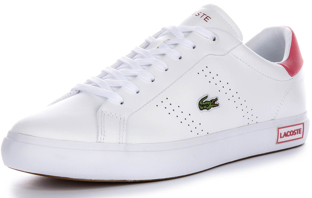 Lacoste Powercourt 2.0 In White Pink For Women