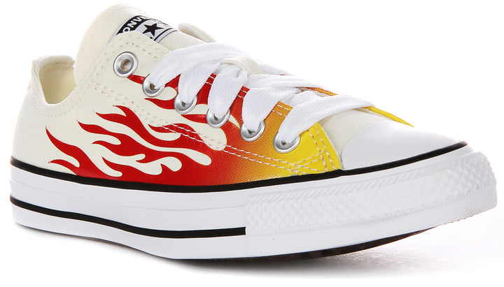 Converse All Star Low A09889C In White Red Flame
