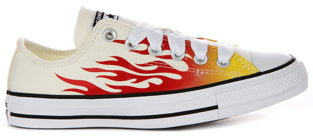 Converse All Star Low A09889C In White Red Flame