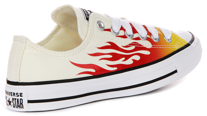 Converse All Star Low A09889C In White Red Flame