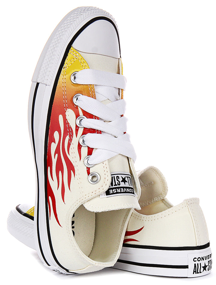 Converse All Star Low A09889C In White Red Flame