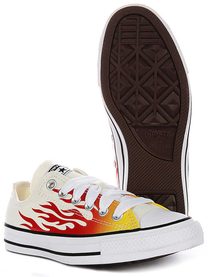 Converse All Star Low A09889C In White Red Flame