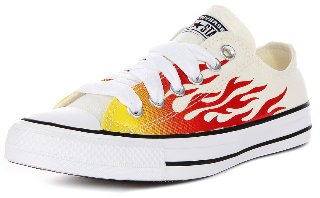Converse All Star Low A09889C In White Red Flame