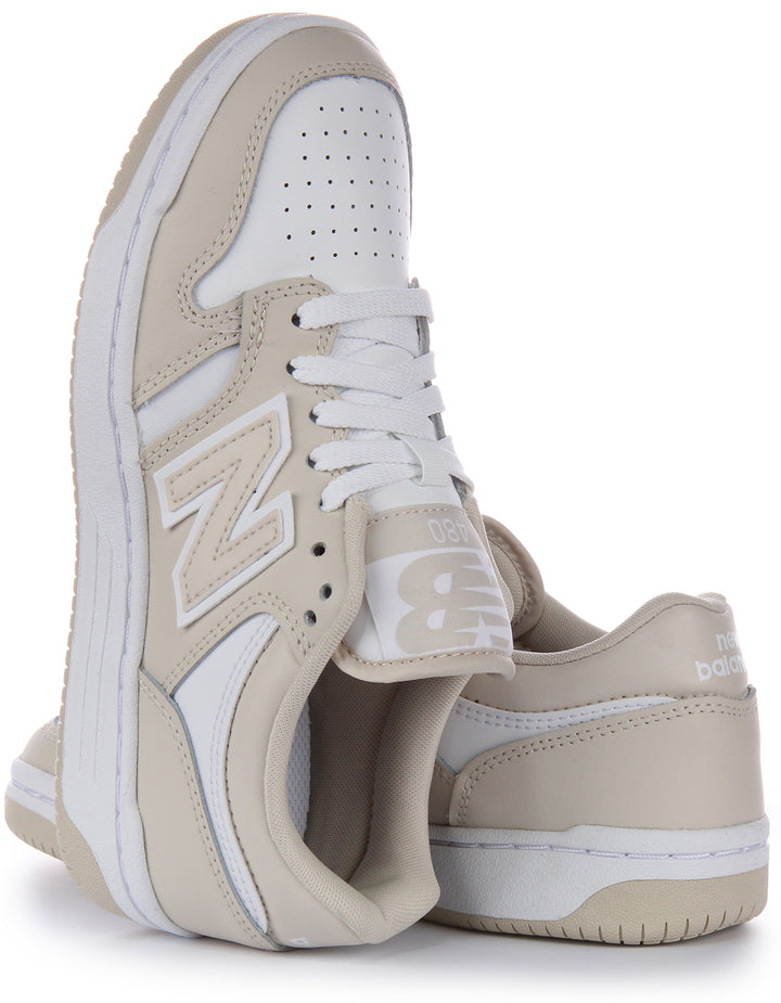 New Balance Basketball Lace Up Classic TLA Damen In Weißen Beigen Leder Sneakers