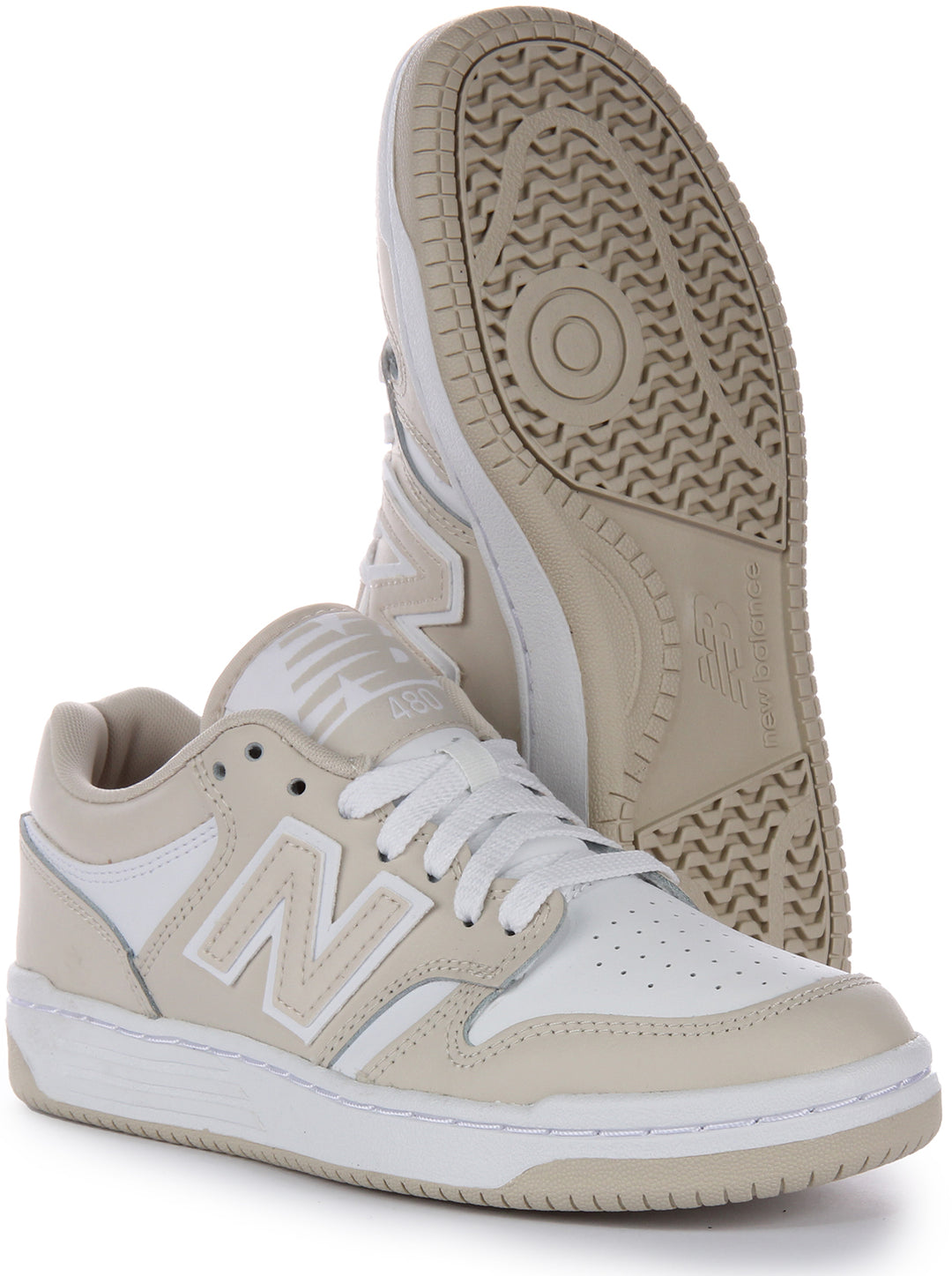 New Balance BB480 LBB In White Beige