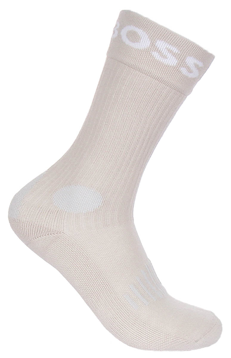 Boss 2 Pair RS Sport Socks In White Beige For Men