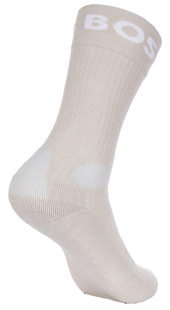 Boss 2 Pair RS Sport Socks In White Beige For Men