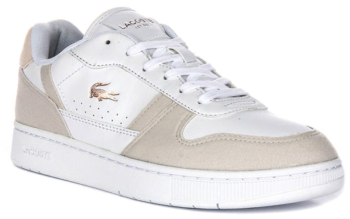 Lacoste T Clip Set In White Beige For Junior