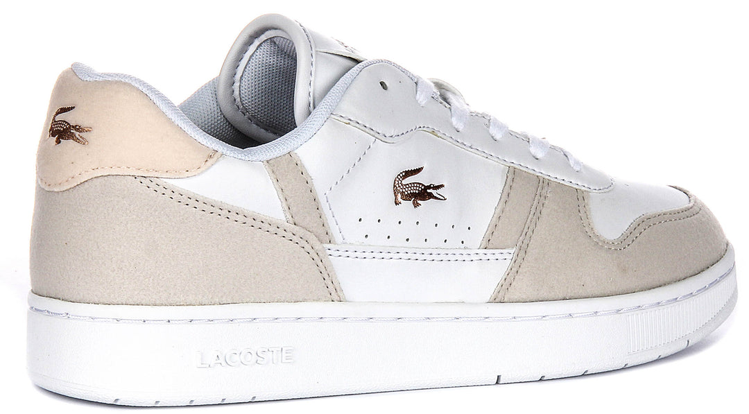 Lacoste T Clip Set In White Beige For Junior