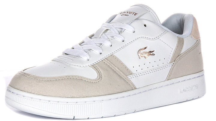 Lacoste T Clip Set In White Beige For Junior