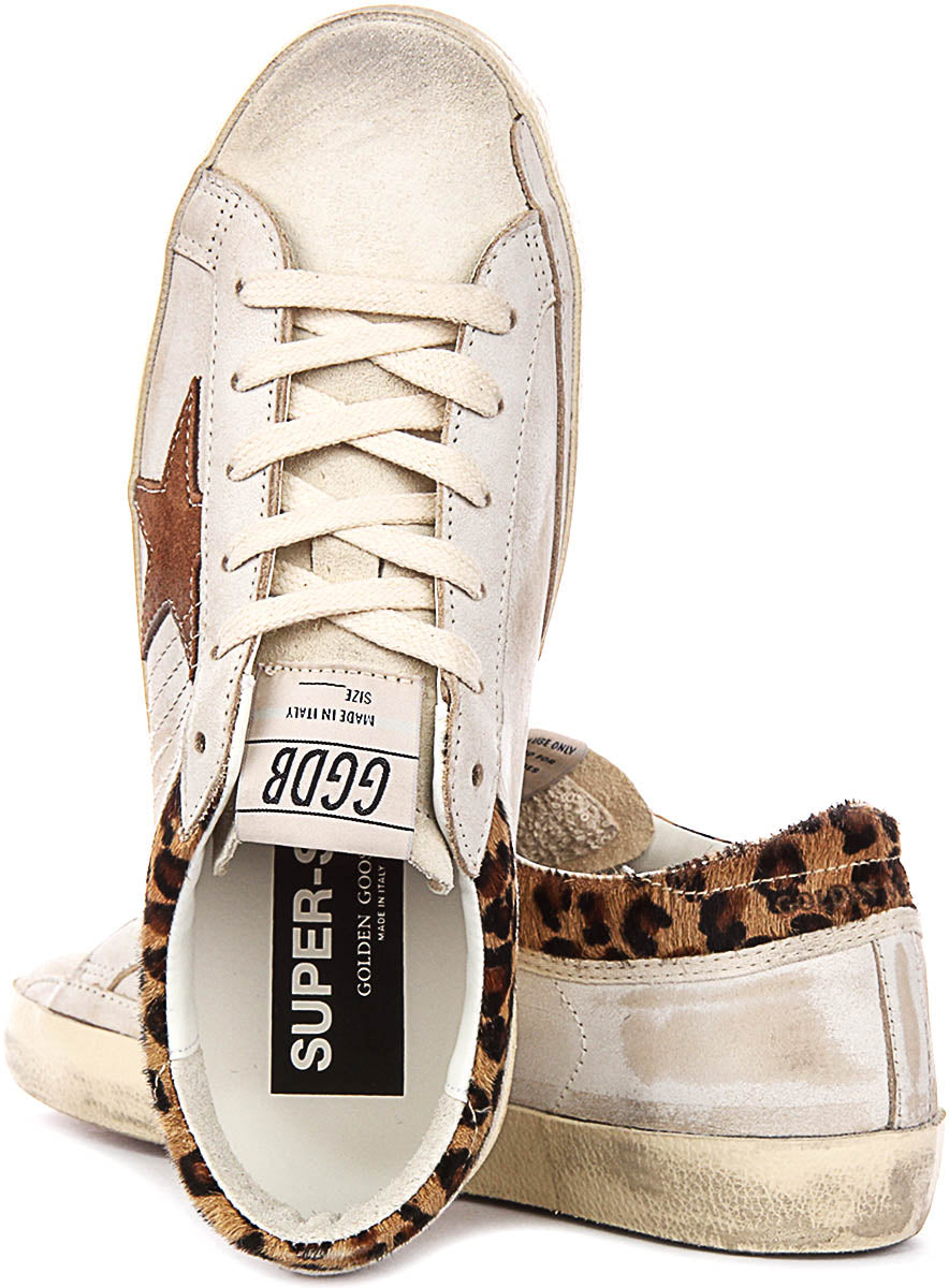 Golden Goose Super Star In White Leopard For Women