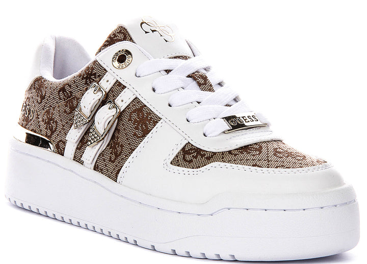 Guess Maggnet2 In White Beige For Women Sneaker