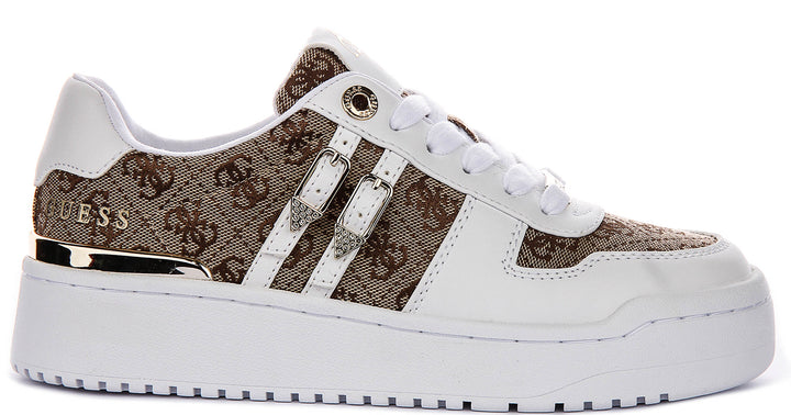 Guess Maggnet2 In White Beige For Women Sneaker