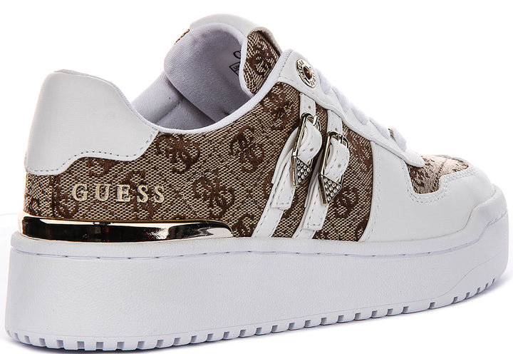 Guess Maggnet2 In White Beige For Women Sneaker