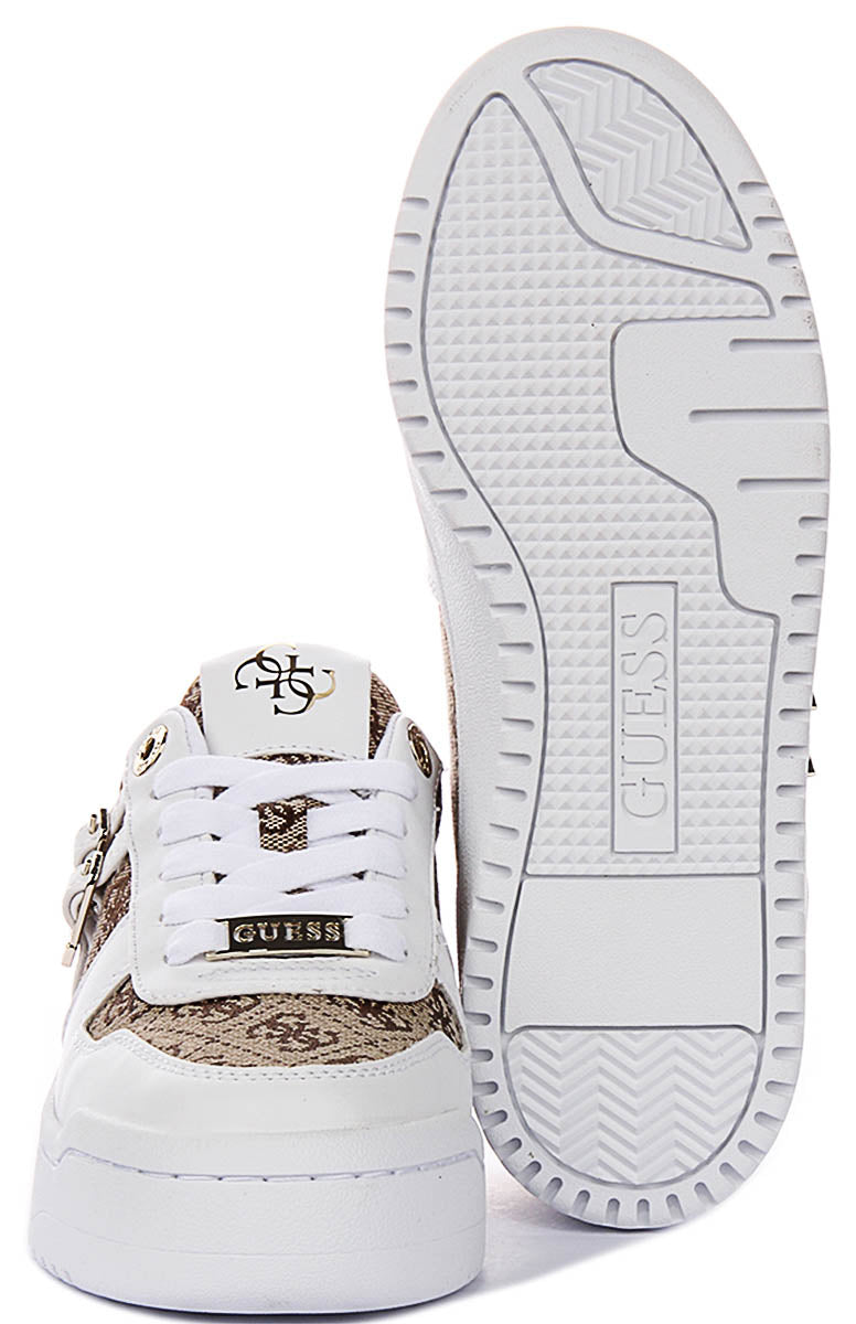 Guess Maggnet2 In White Beige For Women Sneaker