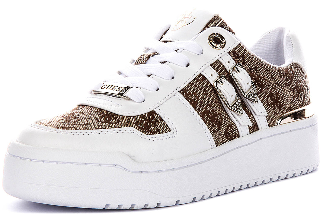Guess Maggnet2 In White Beige For Women Sneaker