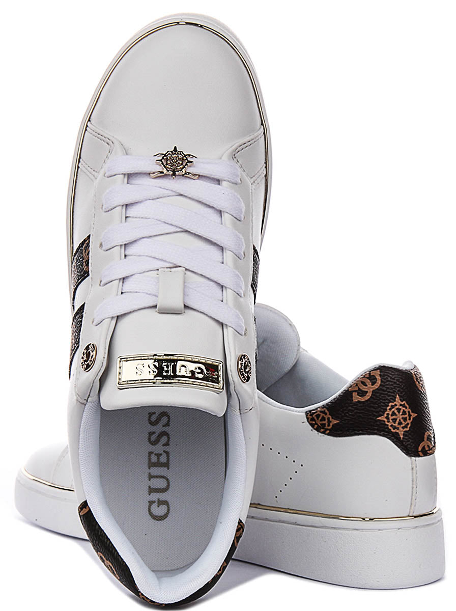 Guess Barlie In White Beige For Women Sneaker
