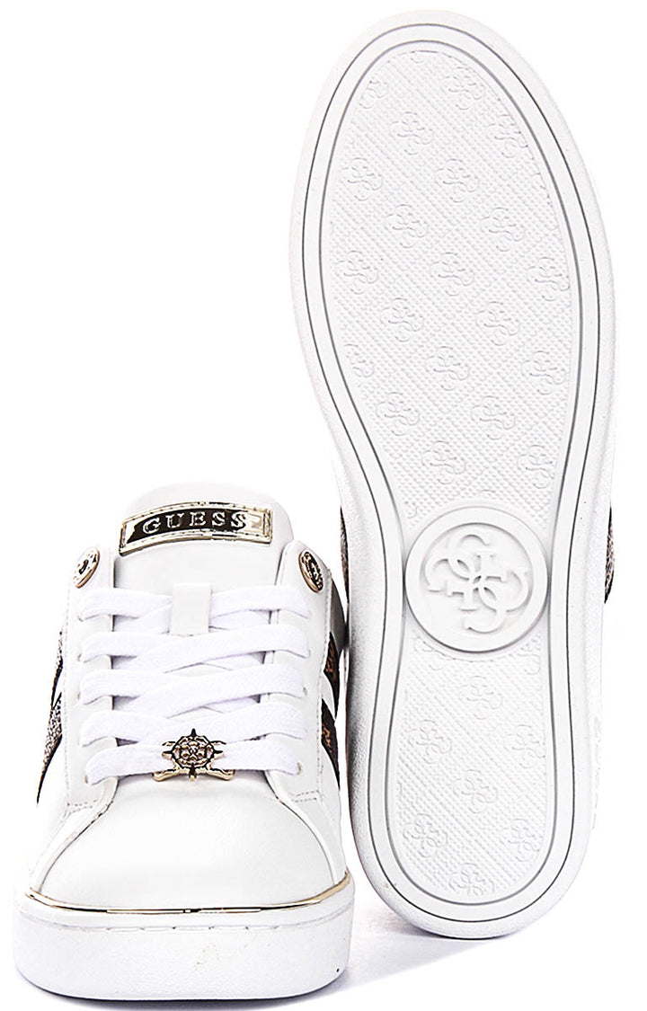 Guess Barlie In White Beige For Women Sneaker